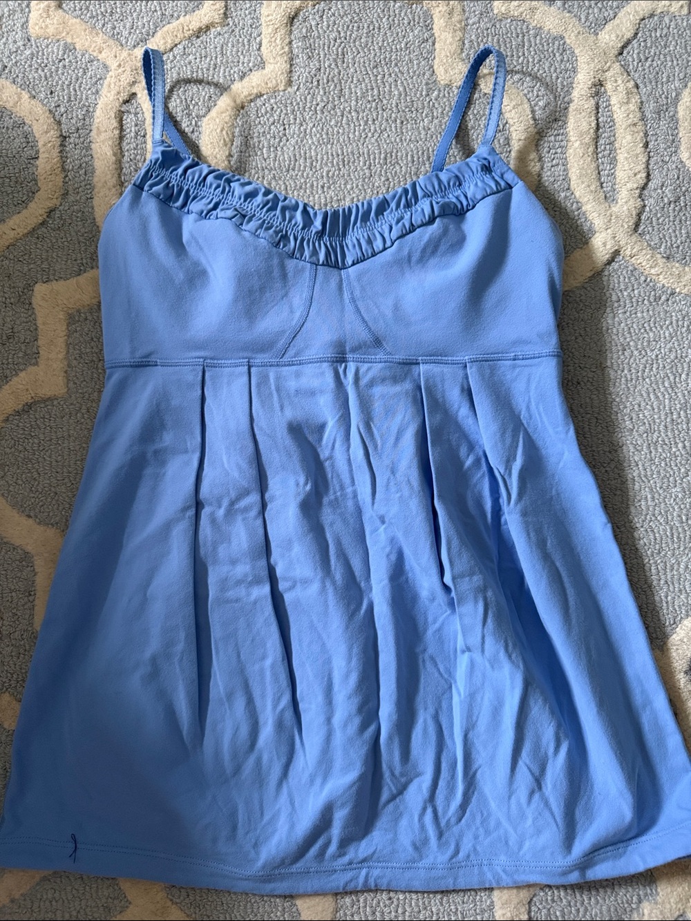 Lulu Lemon Light Blue Pleated Spaghetti Strap Tank